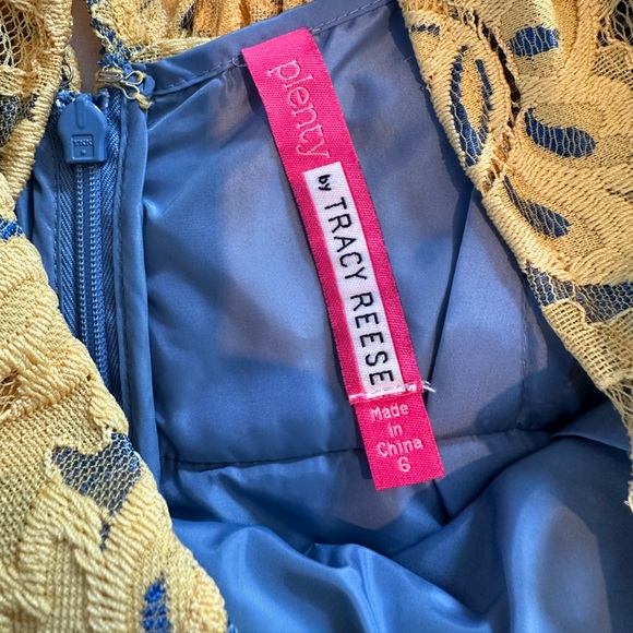 Anthropologie Plenty by Tracy Reese Nikki Garden Trellis Lace Yellow Dress Sz 6 - Picture 8 of 14